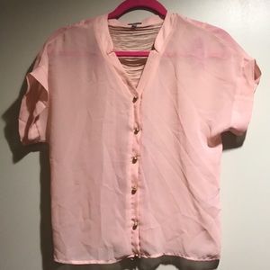 Sheer pink blouse